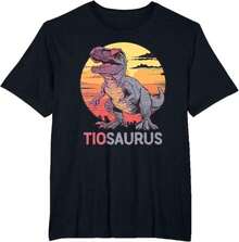 Camiseta Divertida de Dinosaurio TioSaurus Dino Tio-Saurus T-Rex - Negro - Ver 5