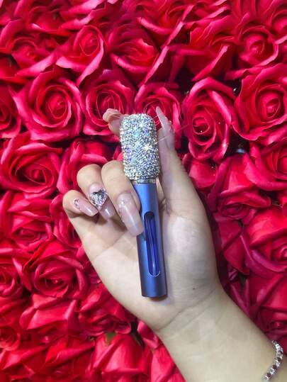 زجاجة رذاذ عطر ذات قيمة عالية، مرصعة بالماس الاصطناعي، زجاجة تونر زجاجية محمولة، زجاجة تونر سفر سهلة الحجم بنوع الضغط الإبداعي