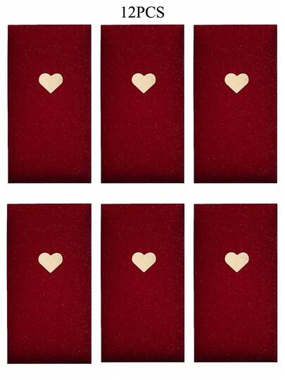 12pcs Red Envelopes With Gold Foil Prints, Paper Material, Ideal For New Year, Valentine's Day, Birthday Gifts And Decorations, Best Choice For 2026 Chinese New Year Red Packets!