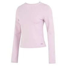 Under Armour UA Meridian CG 女士圆领长袖T恤，休闲套头衫，适合日常穿着和运动，1376338-694 - 粉色 - 查看 1