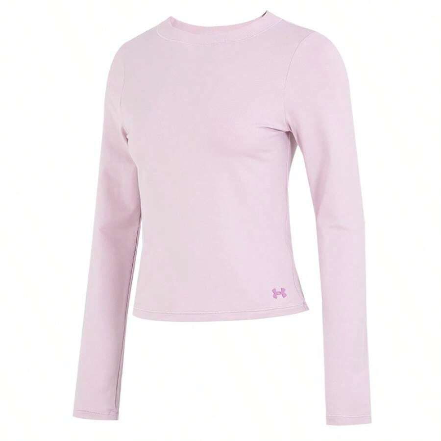 Under Armour UA Meridian CG 女士圆领长袖T恤，休闲套头衫，适合日常穿着和运动，1376338-694 - 粉色 - 查看 1