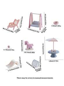 1:12 Scale Miniature Realistic Bedroom Furniture Set, Including Wardrobe, Bed, Drying Rack, Refrigerator, Desk, Double Bed, Dining Table, Accessories For Dollhouse, Forest Family Figurines, Luxury Villa Room Decor, Gifts For Girls, Educational Toys. Note: Prone To Damage During Packaging And Shipping. - Multicolor - View 6