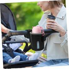 Portavasos para Carro sostenedor de Botella portavasos para Bebidas Accesorios para carriola Accesorio para Cochecito Estante para Bebidas Universal Porta biberones AbS Black - 1 - Ver 7