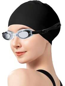 Gorros de Natación para Pelo Largo, Gorra de Silicona para Mujeres y Hombre con Gafas de Natación, Impermeable, Cómodo, Flexible, Duradero. para Pelo Largo para Mantener el Cabello Seco - 1 - Ver 8