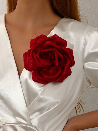 1 Stück Vintage Kunstbrosche mit 3D Rosenfalten, übertriebenes einzigartiges Design Ansteckblume, geeignet für Damen Alltag, Party, Veranstaltungen und als tolles Geschenk