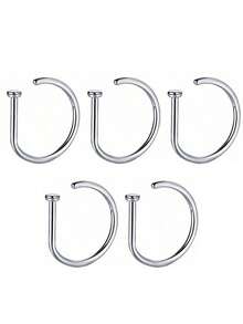 1/3/5Pcs Elegant Gold-Plated D-Shape Fake Piering Nose Ring Women Fashion 14K Golden Punk Non Piercing Nose Clip Stainless Steel Perforation Septum Suitable For Teenagers Body Suitable For Daily Wear And Vacation Jewelry Gifts