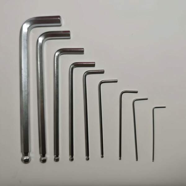 Juego de 9 piezas de llaves hexagonales de grado industrial, llaves hexagonales en forma de L con cabeza esférica, llaves hexagonales largas en forma de estrella, para reparación de automóviles, ensamblaje de muebles