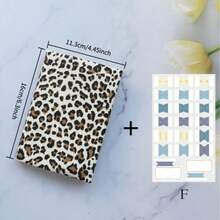 1PC A5/A6 Leopard Print Cloth Book Cover, Planner Case Cover Protective Shell Journal Cover Protector Office Stationery Supplies, Give Away 1 Sheet Fabric Index Stickers