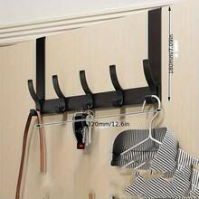 Ganchos para colgar sobre la puerta, soporte para colgar sobre la puerta de alta resistencia para abrigos, batas, sombreros, ropa, toallas, organizador de baño para colgar toallas sin necesidad de perforar, perchero para abrigos, perchero para sombreros - Negro - Ver 9