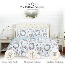 Full/Queen Quilt Bedding Set, Microfiber Quilts Queen Size, Coverlet, Stain & Pet Hair Resistant Bedding, Full Size Bedspread With 2 Pillow Shams, Bone, 2025 - 節日快樂 - 查看 2