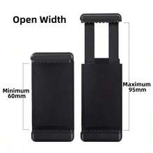 Lightweight Mini Tripod For Camera/Phone/Webcam & Selfie Stick, 360° Phone Clip & Cold Shoe Mounts - Black - View 6