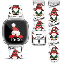 Compatible con la correa del reloj Fitbit Versa 3, Versa 4, Sense, Sense 2, Correa de repuesto de silicona con patrón navideño {color_name: Feliz Navidad Gnomo 1, size_name: Para Versa4/Versa3/Sense2/Sense - Feliz Navidad Gno 1me - Ver 1