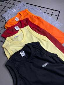 Kit 5 Camisetas Regatas Sem Manga Infantil Menino OPLK