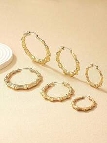6pcs/Set Of Ultra-Light Earrings Suitable Parties And Daily Wear - vàng - Xem 3