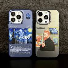 Funda adecuada para Apple 15 Pro Max, nueva funda para iPhone 14, sensación de alta gama, 13 Pro, láser 16, pintura al óleo de Van Gogh - Negro - Ver 3