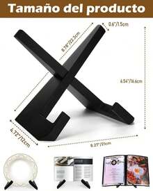 Porta Libros, Porta Biblia, Porta Libros Para Leer, Ofrece Flexibilidad Enúltiples Escenarios, Como Leer Recetas En La Cocina, Estudiar En La Oficina o Disfrutar De Buenos Libros En Casa (Negro) - 1 - Ver 2