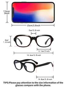 1副男士黑色圆形PC镜框个性化简约时尚铆钉无度数眼镜