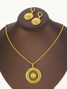 Juego de joyería de 3 piezas con hojas geométricas de zirconia microincrustada en estilo vintage, adecuado para uso diario, fiestas y regalos de festivales