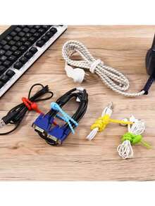 50/20/个装硅胶可重复使用电线整理器绕线器收纳袋扎带线缆管理拉链扎带多功能包夹食品保鲜器耳机线整理夹