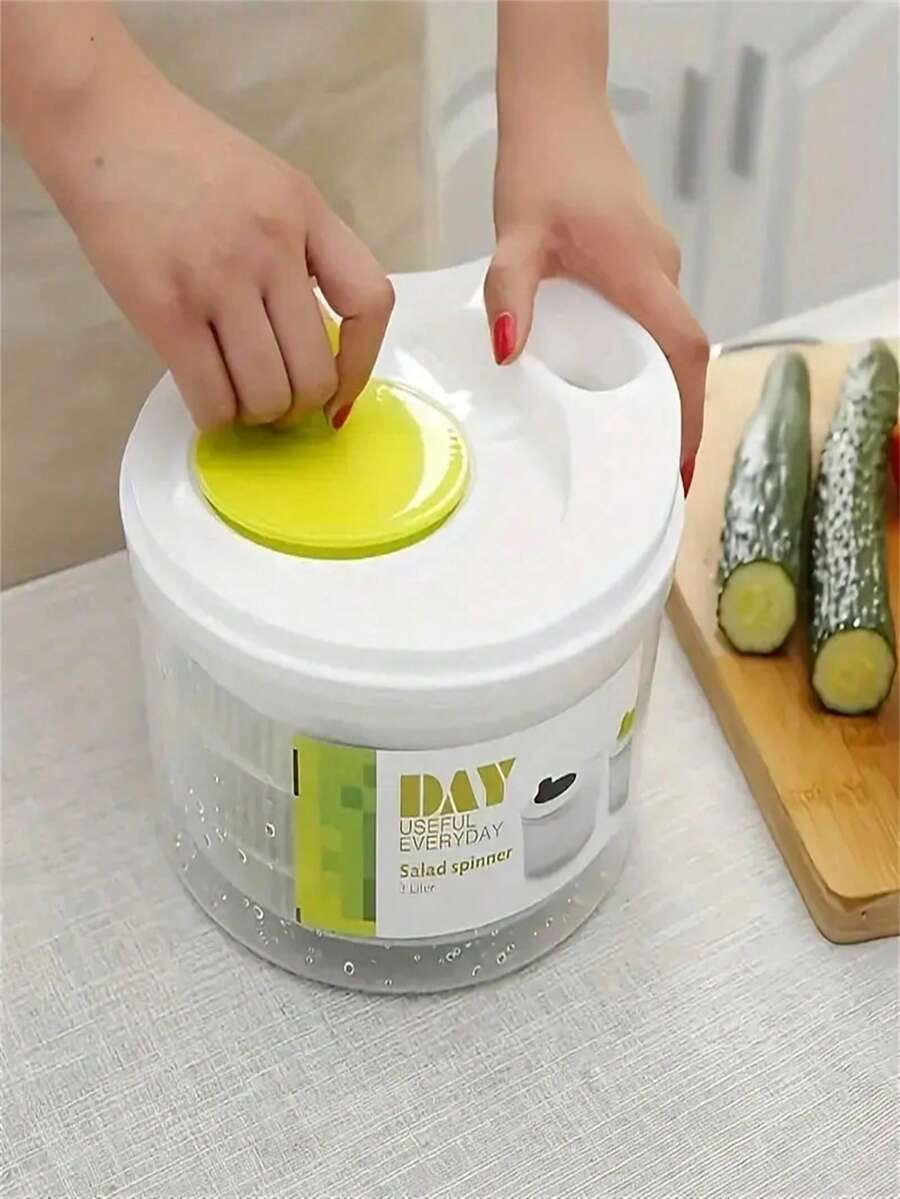 三合一大容量果蔬脱水机，两种类型可选：榨汁脱水机、蔬菜脱水机、沙拉脱水器、水果篮、蔬菜清洗脱水机、水果沥水器、生菜脱水器、沥水篮，实用厨房工具，蔬菜清洗机，厨房用品 - 彩色 - 查看 1