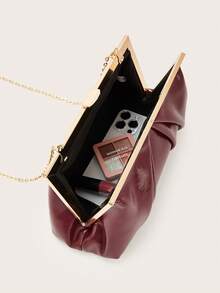 Pleated Cloud Clutch Bag For Woman, Niche Design Versatile Dinner Bag, Chain Shoulder Messenger Bag, Simple Solid Color Wallet, Suitable For Parties, Dinners, Weddings, Dating, Shopping