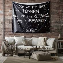 1 件，挂毯，爱情说唱歌手挂毯，墙面装饰挂件，房间横幅艺术家居装饰礼品，卧室装饰，客厅窗帘，阳台装饰 - 黑色 - 查看 3