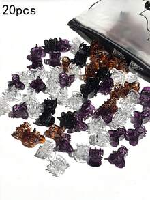 20pcs Mixed Color Mini Hair Clips, Suitable For Hairstyle Design, Strong Grip Bangs Clips, Functional Accessory (Random Color) Hair Claws Claw Clips Hair Jaw Clip Hair Clamps Hair Clutch Hair Catcher Clip Fall Winter Hair Accessories For Women For Vacation Outfits Woman - Mixed Colors (brown + Black + White + Purple) - View 6