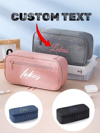 Bolsa de papelería personalizada y duradera de gran capacidad, bolsa de lápices de alta calidad con estilo simple, caja de lápices que puede imprimir logotipos, regalo ideal para volver a la escuela