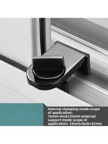 5 件套推拉窗锁，可调节安全窗锁，带钥匙的铝合金窗挡，适用于水平滑动门窗的窗锁夹