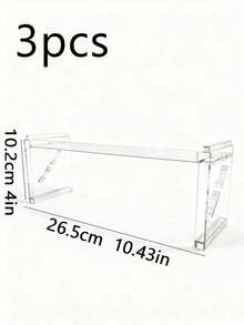 1pc/3pcs Stackable Transparent Acrylic Storage Box Makeup Organizer Display Rack For Lip Gloss, Powder Compact - Multicolor - View 13