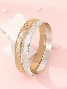 1 pieza Brazalete suelto con flor tallada de metal estilo palacio, regalo para mujer, adecuado para boda, fiesta y uso diario (el brazalete es relativamente suelto, tenga en cuenta) - pulsera - Ver 16