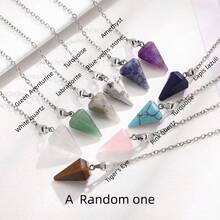 1pc/3pcs/5pcs Natural Crystal Dowsing Set, Includes Natural Amethyst, Rose Quartz, Clear Quartz, Tiger Eye, Obsidian, Healing Crystals, Quartz, Spiritual Gemstone For Divination