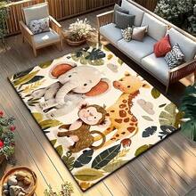 1件儿童卡通图案地毯，装饰地毯，创意趣味设计，多种颜色可选