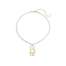 Anne Pearl Necklace Vintage Medieval Renaissance B Pendant Baroque Pearl Necklace For Women Costume{Inchcolor_nameinch:InchGoldinch} - 金子 - 查看 1