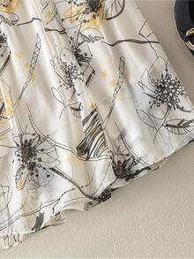 Váy chữ A cạp cao in họa tiết thanh lịch dành cho nữ của LuminousWealth, kiểu dáng thon gọn và xòe rộng, phù hợp cho trang phục thường ngày hoặc công sở, thích hợp cho mọi mùa xuân. - Nhiều màu - Xem 5