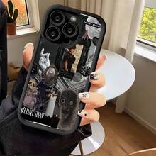 1 funda para móvil Wednesday-Addams-Diamond 2D, anti-caída compatible con iPhone 11, 12, 13, 14, 15 y 16 16PROMAX PLUS - diseño moderno y creativo, funda absorbente de impactos - Blanco - Ver 1
