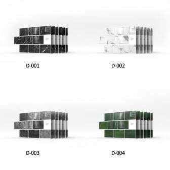 1/12pcs 3D Flat & Embossed Marble Texture Decorative Wall Stickers, Self-Adhesive Waterproof Oil-Proof Easy To Clean Heat Resistant Removable Home Decor Wallpaper, For Living Room Bedroom, Kitchen Bathroom Renovation, 6*12Inch