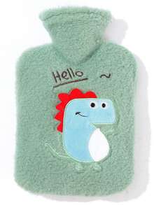 1pc Cartoon Plush Covered Large Warm Water Bottle, Cute Student Fleece Filled Hot Water Bag For Winter - Multicolor - View 7