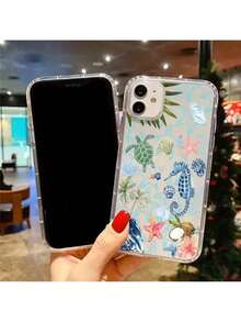 Regalos divertidos para el verano para hombres y mujeres: un estuche transparente para teléfono que incluye conchas de mar y estética del océano, compatible con modelos de for  12, 13, 14, 15, 16 y Pro Max. - Multicolor - Ver 7