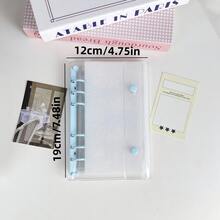 1pc A6 Size Portable Transparent Loose Leaf Binder, 10pcs Refill, Can Be Used As Transparent Sticker Book, Sticker Album, Photo Storage Bag, Album, Budget Planner, Diary, Notebook, Office Supplies - Multicolor - View 6