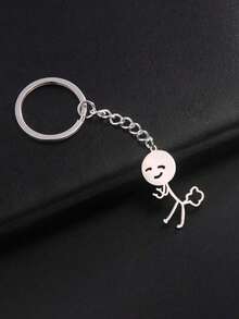 趣味涂鸦钥匙扣，幽默造型不锈钢钥匙扣，不锈钢人偶，钥匙扣吊坠 - 情人节男士礼物的完美之选，适合装饰包包和汽车配件，个性化钥匙扣 - 彩色 - 查看 8