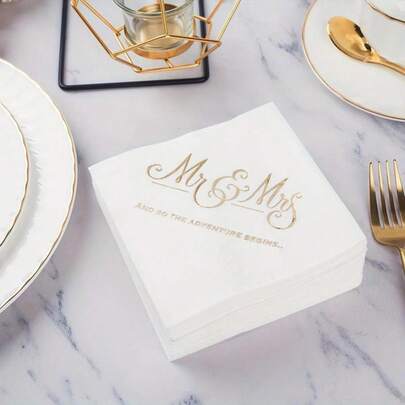 100pcs Elegant Luxury Disposable Napkins, Suitable For Western Restaurants, Home, Kitchen, Hotel, Wedding, Valentine's Day, Birthday Party, Tabletop Decor, Party Supplies, Wedding Supplies