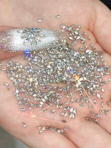 100pcs Rhombus Diamond Rhinestone Nail Art Decorations, Mini Edged Zirconia Nail Jewelry, Exquisite Ice Transparent Flashy Flat Diamonds, Nail Accessories Nails - Multicolor - View 8