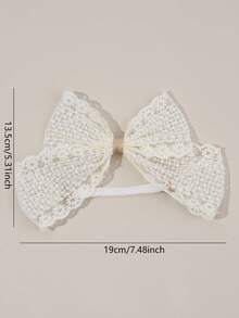 2pcs Beige Tulle Bow Headband,Flowers Hair Band,Comfortable And Breathable Hair Accessories For Baby Infant Newborn Daily Use Gifts