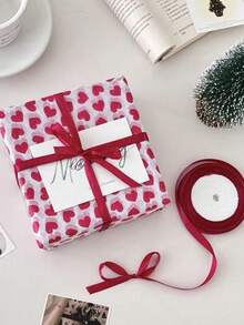 10pcs Pink Heart-Shaped Wrapping Paper, 20 X 14 Inches, Heart Pattern, 10/20/50 Sheets Per Pack, Birthday Wrapping Paper Roll, Suitable For Weddings, Bridal Showers, Holidays, Valentine's Day, Mother's Day And Other Occasions.