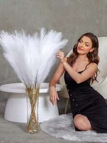 24/12/6 buc flori artificiale din iarbă de pampas în stil boem, pene artificiale 3D pentru umplerea vazelor, decor modern pentru casă, perfect pentru aranjamente de nuntă, 1/3/18 buc, accente artistice naturale pentru spații interioare și exterioare, plastic, nu necesită alimentare, potrivit pentru mai multe tipuri de camere, afișare pe masă, Crăciun, decorațiuni de Crăciun, decorațiuni de Crăciun pentru casă - Multicolor - Vizualizare 10