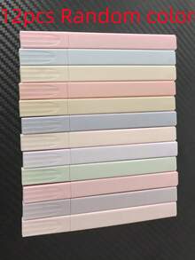 12pcs Soft Chisel Tip Pastel Highlighters - Assorted Colors, Bleed-Proof, Perfect For Journaling, School & Office, Art Supplies