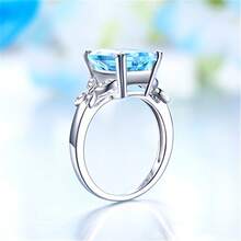 1 buc Inel de logodnă albastru deschis cu incrustații de zirconiu cubic, 1 buc., accesorii de bijuterii potrivite pentru bărbați și femei, cadou pentru familie/prieteni/iubit/iubită