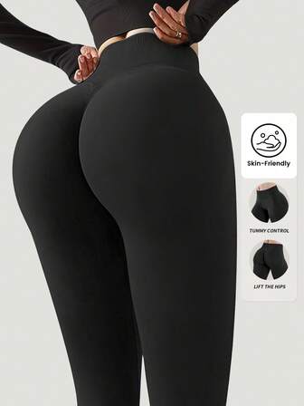 Yefecy Mallas de cintura alta sin costuras para mujeres - Pantalones transpirables, elásticos y de secado rápido para deportes, correr, viajar