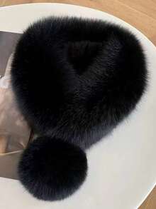 1 Stück Damen Herbst/Winter Faux Kaninchenfell umkehrbarer dicker und warmer Nackenwärmer Schal